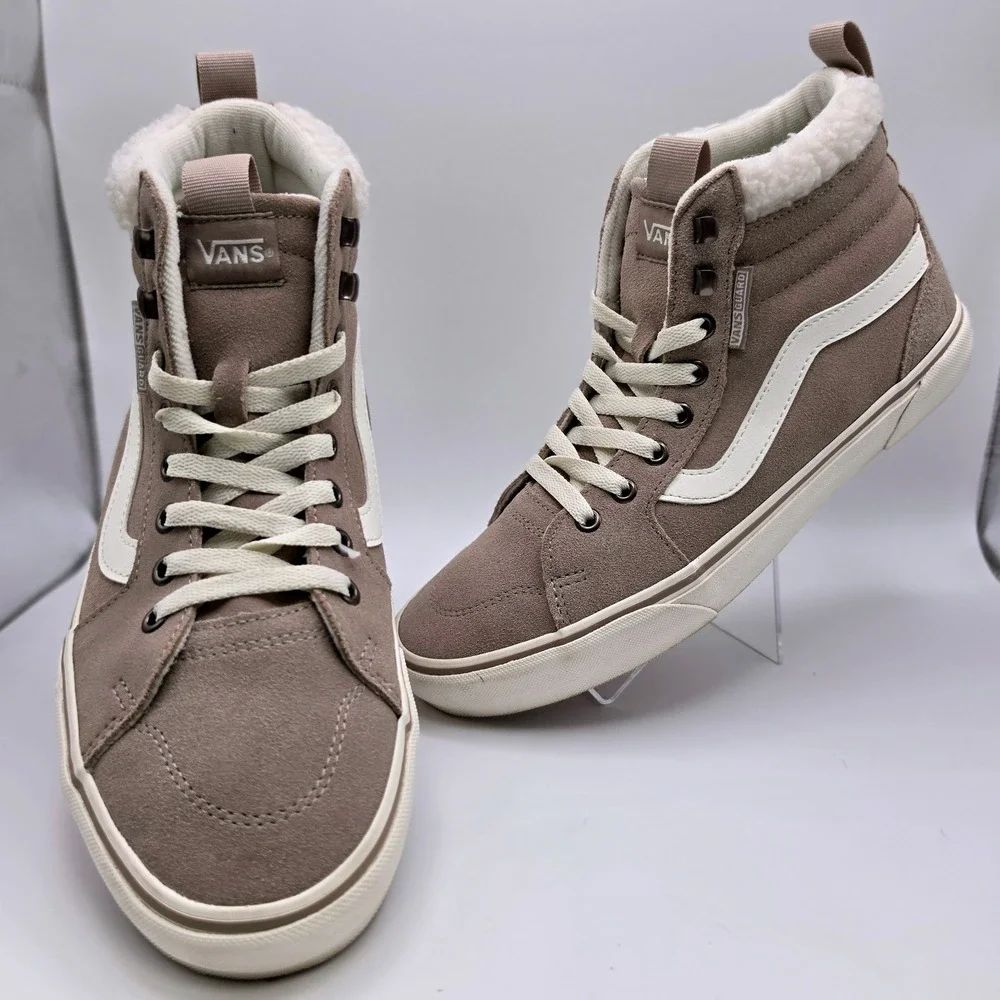Vans Sk8-Hi MTE Vansguard Women Size 10 Taupe Excellent Suede Sherpa Sneakers